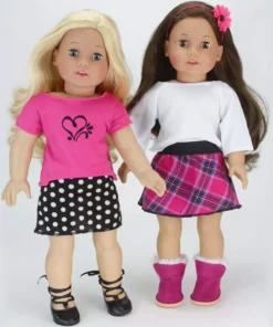 TeamsonUS Sophia's 11 Piece Spring Set For 18" Dolls, Pink/Black 11 TeamsonUS Sophia's 11 Piece Spring Set For 18