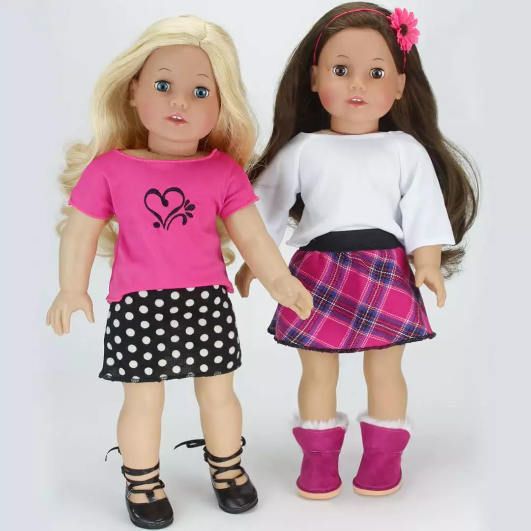 TeamsonUS Sophia's 11 Piece Spring Set For 18" Dolls, Pink/Black 6 TeamsonUS Sophia's 11 Piece Spring Set For 18" Dolls, Pink/Black