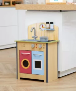 TeamsonUS New Teamson Kids Little Chef Porto Classic Wooden Kitchen Playset, Natural