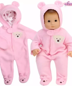 TeamsonUS Kids Sophia's Fleece Bear Hooded Snowsuit Outfit For 15'' Dolls, Light Pink 10 TeamsonUS Kids Sophia's Fleece Bear Hooded Snowsuit Outfit For 15'' Dolls, Light Pink