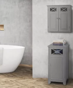 TeamsonUS Teamson Home Dawson Contemporary Removable Wooden Cabinet, Gray