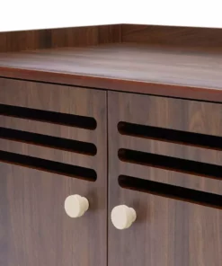 TeamsonUS Teamson Pets Robin Vented Wooden Cat Litter Box Enclosure Storage Bench, Mocha