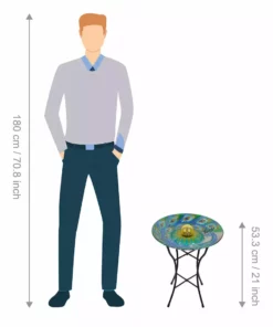 TeamsonUS Teamson Home 18 Inch Solar Glass Birdbath - Peacock