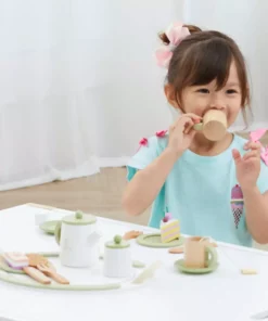 TeamsonUS Teamson Kids Little Chef Frankfurt 20 Piece Wooden Play Kitchen Tea Party Set, Green 13 TeamsonUS Teamson Kids Little Chef Frankfurt 20 Piece Wooden Play Kitchen Tea Party Set, Green