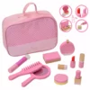 TeamsonUS Teamson Kids Fashion Polka Dot Print Chloe Wooden Vanity Accessories Makeup Kit, Pink