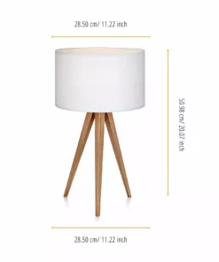 TeamsonUS Teamson Home Romanza 20.07" Postmodern Tripod Table Lamp With Drum Shade, Natural/White 10 TeamsonUS Teamson Home Romanza 20.07