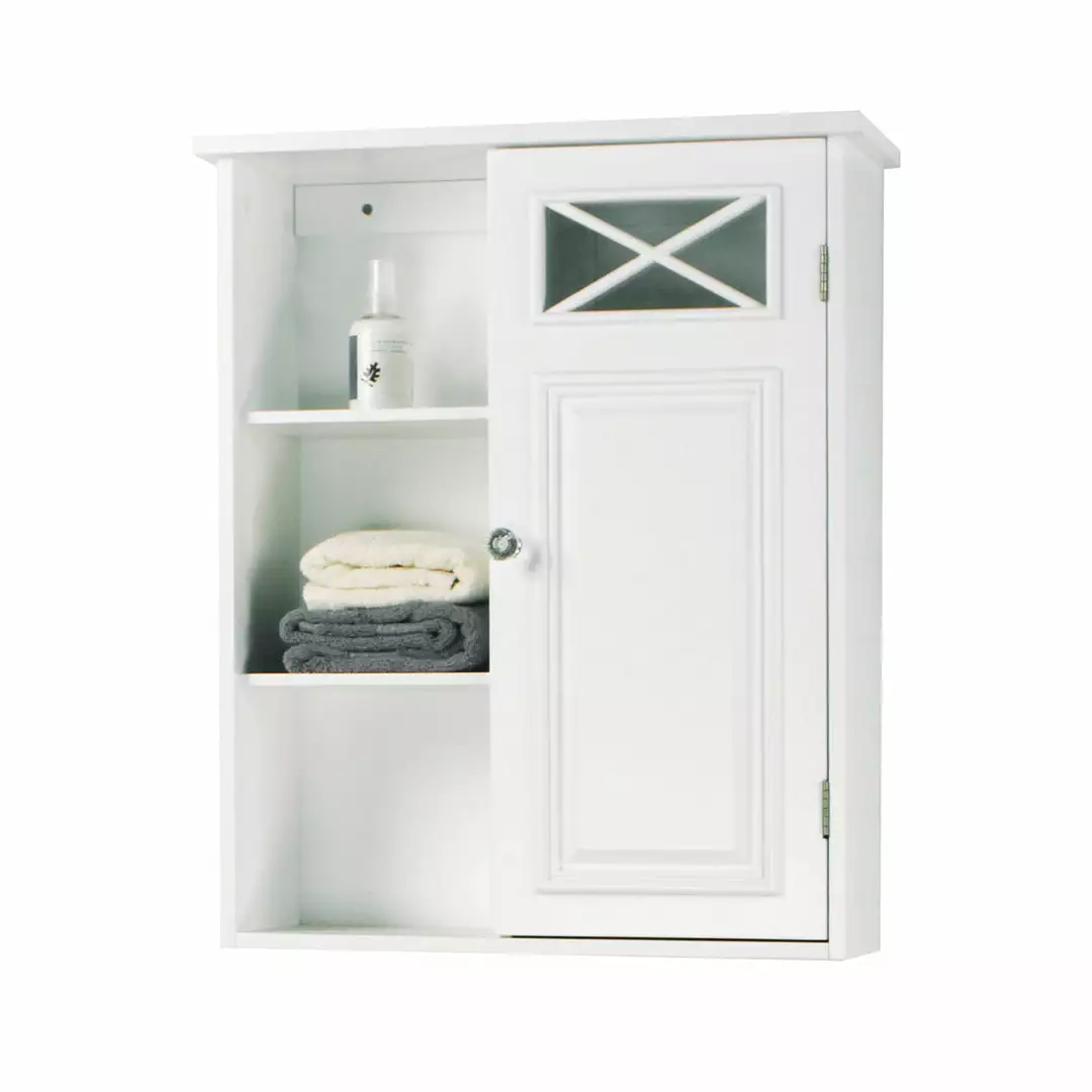 TeamsonUS Teamson Home Dawson Removable Wooden Wall Cabinet With Cross Molding, White 8 TeamsonUS Teamson Home Dawson Removable Wooden Wall Cabinet With Cross Molding, White