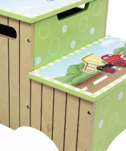 TeamsonUS Fantasy Fields Kids Transportation Themed Step Stool With Storage, Green 9 TeamsonUS Fantasy Fields Kids Transportation Themed Step Stool With Storage, Green