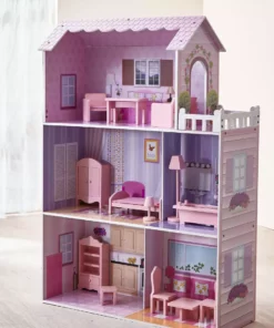 TeamsonUS Kids Olivia's Little World Dreamland Tiffany Dollhouse With 12 Accessories, Pink/Purple 9 TeamsonUS Kids Olivia's Little World Dreamland Tiffany Dollhouse With 12 Accessories, Pink/Purple