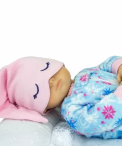 TeamsonUS Sophia's 2 Piece Winter Print Fleece Sleeper Outfit With Hat Set For 15'' Dolls, Blue/Pink Kids