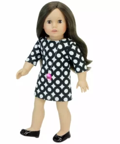 TeamsonUS Sophia's Faux Patent Leather Dress Shoes For 18" Dolls, Black Kids