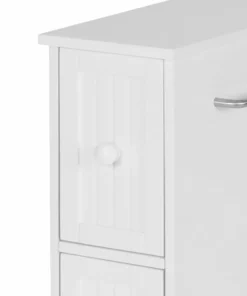 TeamsonUS Teamson Home Narrow Cabinet With Storage Drawers And Towel Bar 6.5