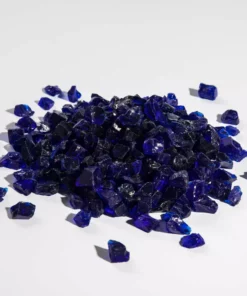 TeamsonUS Teamson Home 1/2 Inch Reflective Fire Glass For Fire Pits 9 Lb / 4 Kg Bag, Blue