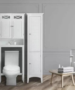 TeamsonUS Teamson Home Dawson Over The Toilet Space Saver Bathroom Storage Cabinet With Adjustable Shelves