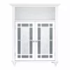 TeamsonUS Teamson Home Windsor Wooden Floor Cabinet With Glass Mosaic Doors, White