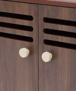 TeamsonUS Teamson Pets Robin Vented Wooden Cat Litter Box Enclosure Storage Bench, Mocha