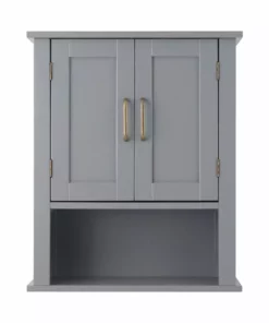 TeamsonUS Teamson Home Mercer Mid Century Modern Removable Wooden Cabinet, Gray 15 TeamsonUS Teamson Home Mercer Mid Century Modern Removable Wooden Cabinet, Gray