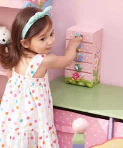 TeamsonUS Fantasy Fields Magic Garden Kids Wooden Trinket Chest, Pink