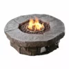TeamsonUS Teamson Home Outdoor Circular Stone-Look Propane Gas Fire Pit, Slate Gray 1 TeamsonUS Teamson Home Outdoor Circular Stone-Look Propane Gas Fire Pit, Slate Gray