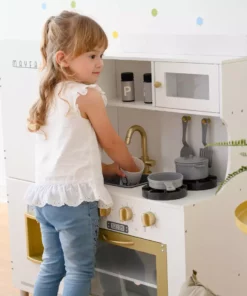 TeamsonUS Teamson Kids Little Chef Mayfair Classic Kids Kitchen Playset With 11 Accessories, White/Gold 12 TeamsonUS Teamson Kids Little Chef Mayfair Classic Kids Kitchen Playset With 11 Accessories, White/Gold