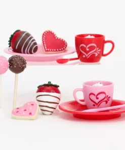 TeamsonUS Sophia's Dessert Set With Hot Cocoa For 18 Inch Dolls, Red/Pink Kids