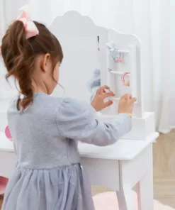 TeamsonUS Fantasy Fields Little Princess Anna Vanity Set With Mirror, Drawers, Jewelry Storage, And Stool, White New 16 TeamsonUS Fantasy Fields Little Princess Anna Vanity Set With Mirror, Drawers, Jewelry Storage, And Stool, White New