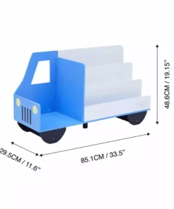TeamsonUS Fantasy Fields Truck Wooden Display Bookcase, White/Blue