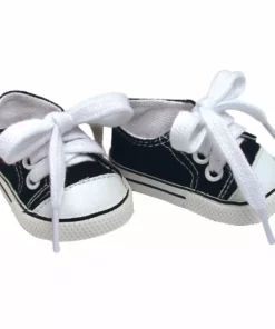 TeamsonUS Kids Sophia's Canvas Sneakers For 15" Dolls, Black