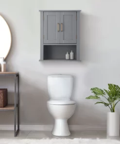 TeamsonUS Teamson Home Mercer Mid Century Modern Removable Wooden Cabinet, Gray 17 TeamsonUS Teamson Home Mercer Mid Century Modern Removable Wooden Cabinet, Gray