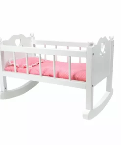 TeamsonUS Sophia's White Baby Doll Cradle Furniture Set For 15" Dolls