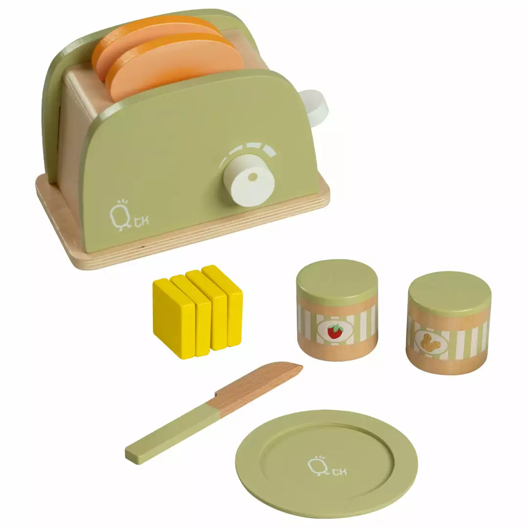 TeamsonUS Teamson Kids Little Chef Frankfurt Wooden Toaster Play Kitchen Accessories, Green 3 TeamsonUS Teamson Kids Little Chef Frankfurt Wooden Toaster Play Kitchen Accessories, Green