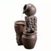 TeamsonUS Teamson Home Outdoor Cascading Stacked Pot Waterfall Fountain, Gray