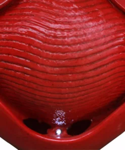 TeamsonUS Teamson Home Outdoor Glazed Pot Floor Fountain With LED Lights, Red