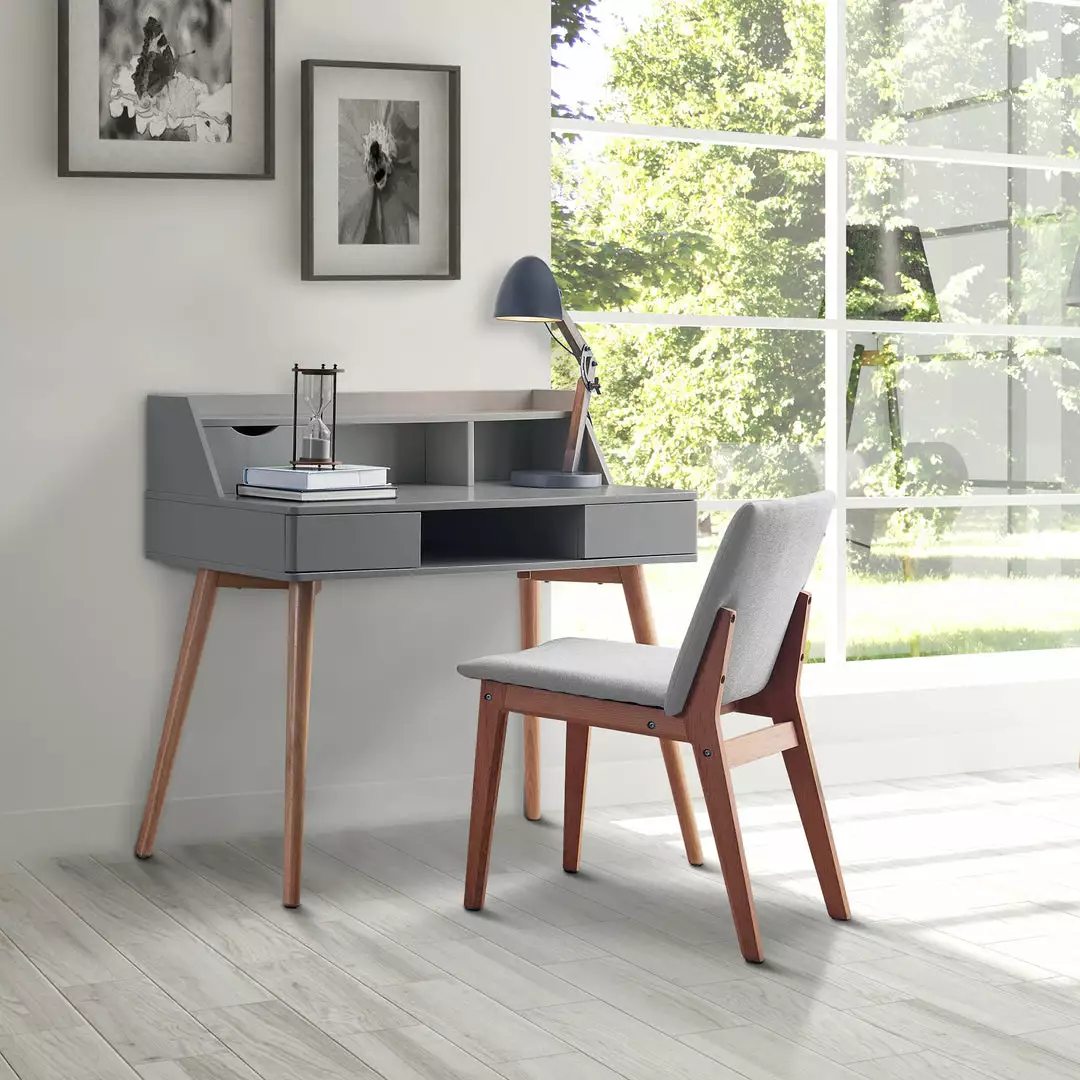 TeamsonUS Teamson Home Creativo Wooden Writing Desk With Storage, Light Gray/Natural 5 TeamsonUS Teamson Home Creativo Wooden Writing Desk With Storage, Light Gray/Natural