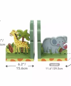 TeamsonUS Fantasy Fields Sunny Safari Bookends, Set Of 2, Multicolor Kids