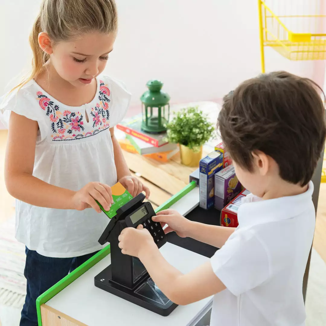 TeamsonUS Teamson Kids Cashier Austin Play Market Checkout Counter With 26 Accessories, Green/Natural 8 TeamsonUS Teamson Kids Cashier Austin Play Market Checkout Counter With 26 Accessories, Green/Natural