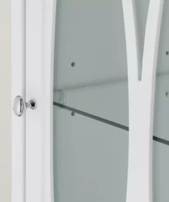 TeamsonUS Teamson Home Florence Wooden Linen Tower Cabinet With Storage, White