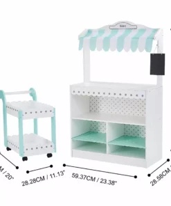 TeamsonUS Teamson Kids My Dream Bakery Shop, Treat Stand And Dessert Cart, White