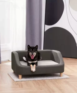 TeamsonUS Teamson Pets Bennett Linen Sofa Dog Bed For Small And Medium Dogs, Gray