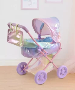 TeamsonUS Olivias Little World Magical Dreamland Deluxe Baby Doll Stroller And Carrier, Iridescent