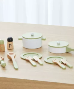 TeamsonUS Teamson Kids Little Chef Frankfurt Wooden Cookware Play Kitchen Accessories, Green 14 TeamsonUS Teamson Kids Little Chef Frankfurt Wooden Cookware Play Kitchen Accessories, Green