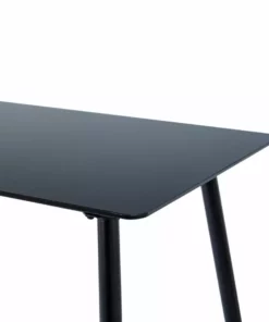 TeamsonUS Teamson Home Julianna 43 Inch Reflective Glass Dining Table Seats Up To 4, Black