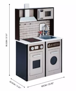 TeamsonUS Teamson Kids Little Chef Burgundy Classic Play Kitchen, Expresso/Black