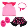 TeamsonUS Sophia's Pajama Set With Slippers For 14.5" Dolls, Pink/Black Kids 2 TeamsonUS Sophia's Pajama Set With Slippers For 14.5" Dolls, Pink/Black Kids