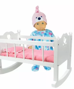 TeamsonUS Sophia's White Baby Doll Cradle Furniture Set For 15