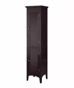 TeamsonUS Teamson Home Glancy Wooden Tall Tower Cabinet With Storage, Dark Brown