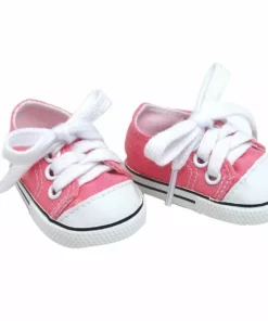 TeamsonUS Sophia's Light Pink Canvas Sneaker Shoe With Laces For 18" Dolls