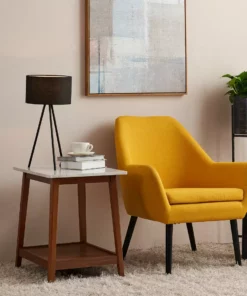 TeamsonUS Teamson Home Kingston Wooden Side Table With Storage And Marble-Look Top, Marble/Walnut 9 TeamsonUS Teamson Home Kingston Wooden Side Table With Storage And Marble-Look Top, Marble/Walnut