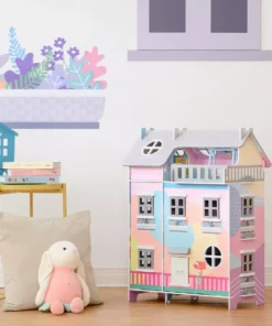 TeamsonUS Teamson Kids Sunroom Dollhouse With 11 Accessories, Multicolor