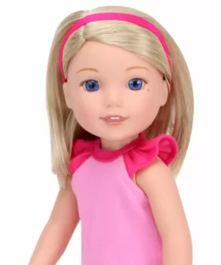 TeamsonUS Sophia's Pajama Set With Slippers For 14.5" Dolls, Pink/Black Kids 9 TeamsonUS Sophia's Pajama Set With Slippers For 14.5